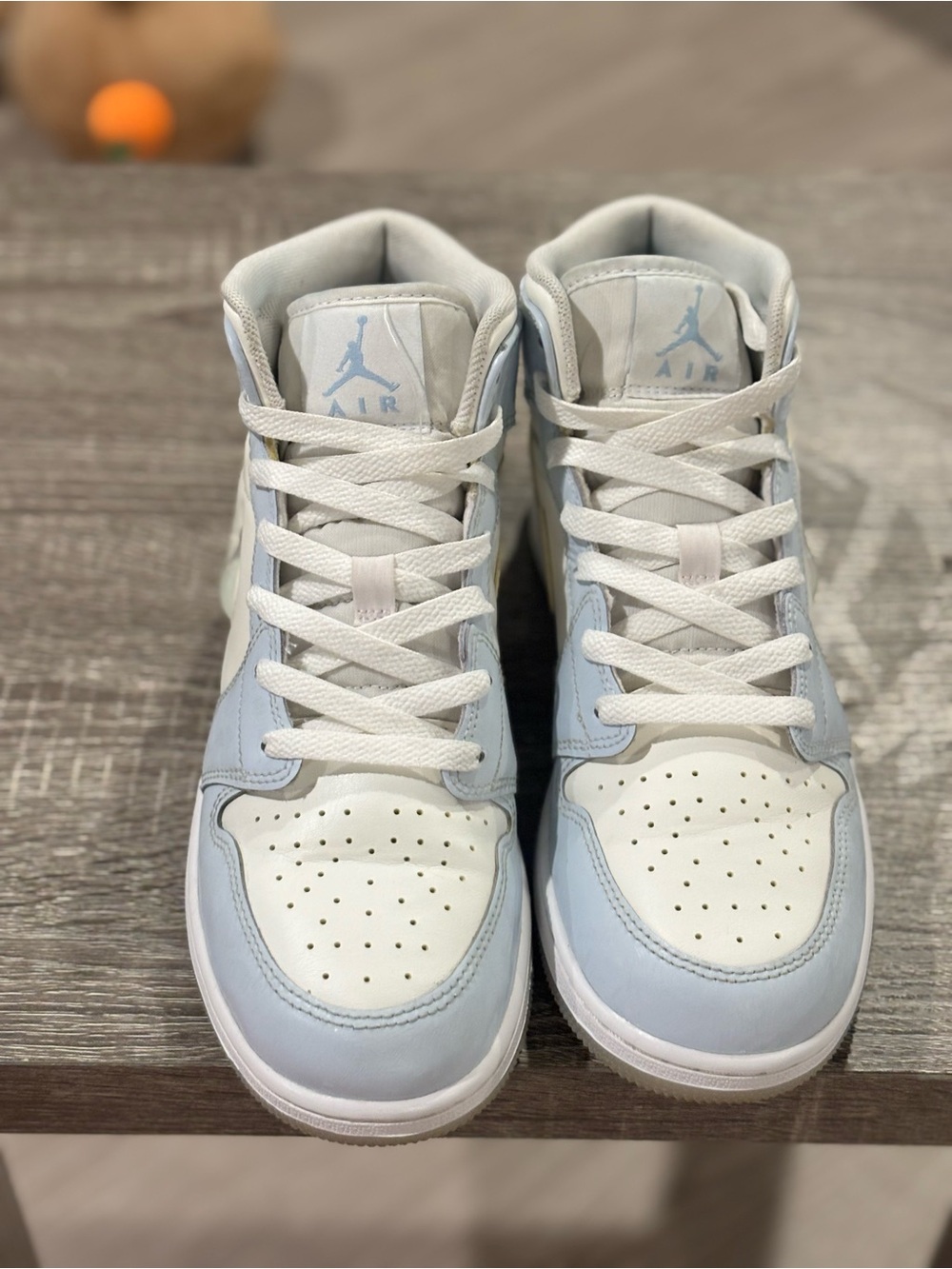 Jordan Kids High-Top Sneakers in Light Blue and White